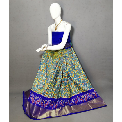 PRIHFSLG5J08SZCC18- Free Size Ikat Silk Lehenga