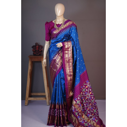 PRKSKBRS5J06DEDC06- Kanchi border Ikat silk saree