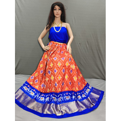 PSSIFSLG5J08SZDC32- Free Size Ikat Silk Lehenga