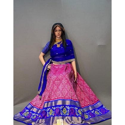 PSSIFSLG5J08SZDC38- Free Size Ikat Silk Lehenga