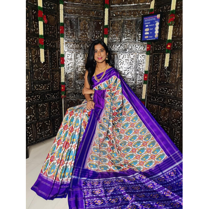 PGMRIDSS5J09BICC04- Ikat silk saree