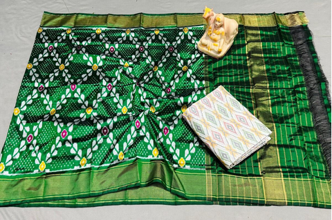 PSRGSDST4V10FFCD26- Ikat Silk dupatta with Ikat sico top