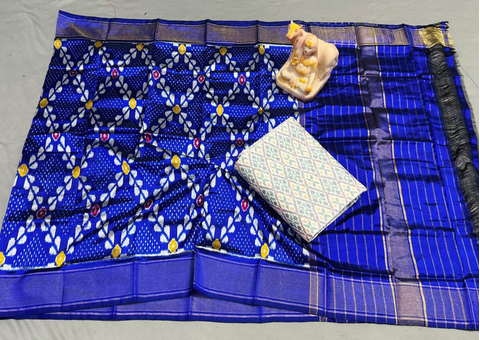 PSRGSDST4V10FFCD31- Ikat Silk dupatta with Ikat sico top