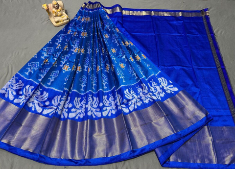 PSRGFSLG4O11SZCD30- Free Size Ikat Silk Lehenga