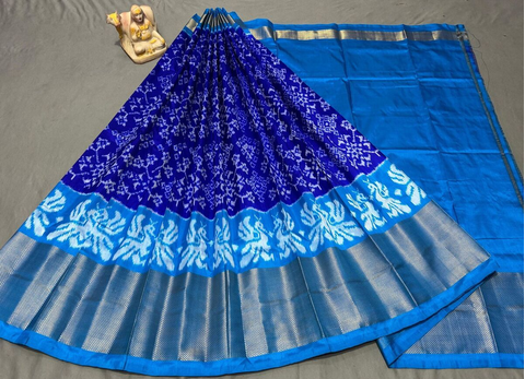 PSRGFSLG4O11SZCD14- Free Size Ikat Silk Lehenga