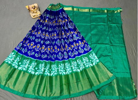 PSRGFSLG4O11SZCD33- Free Size Ikat Silk Lehenga