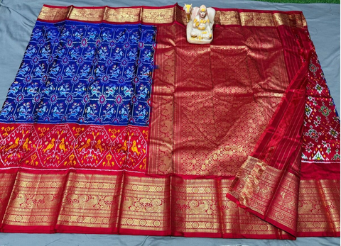 PSRGKBRS4O09FSDC01- Kanchi border Ikat silk saree