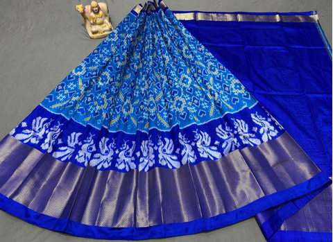 PSRGFSLG4O11SZCD07- Free Size Ikat Silk Lehenga