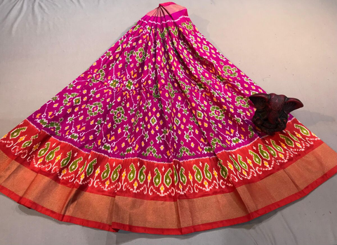 PGMRMSLG4V22EEDC17- Medium Size Ikat Silk Lehenga