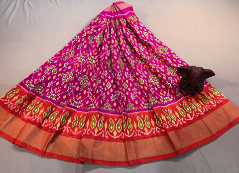 PGMRMSLG4V28EEDC16- Medium Size Ikat Silk Lehenga