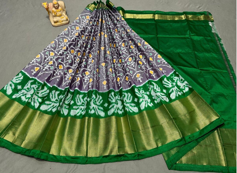 PSRGFSLG4O11SZCD05- Free Size Ikat Silk Lehenga