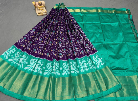 PSRGFSLG4O11SZCD39- Free Size Ikat Silk Lehenga