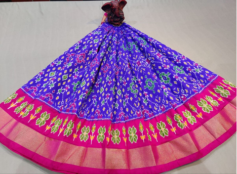 PGMRMSLG4V28EEDC01- Medium Size Ikat Silk Lehenga