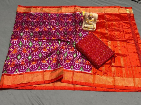 PSRGSDST4V05FFDC44- Ikat Silk dupatta with Ikat sico top