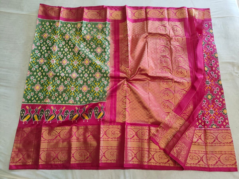 PRIHKBRS4L21FSCD01- Kanchi border Ikat silk saree