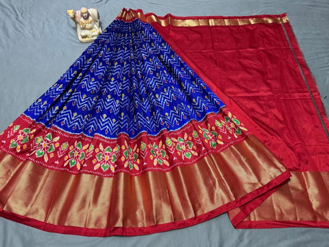 PSRGFSLG4O11SZCD01- Free Size Ikat Silk Lehenga