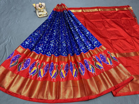 PSRGFSLG4O11SZCD02- Free Size Ikat Silk Lehenga