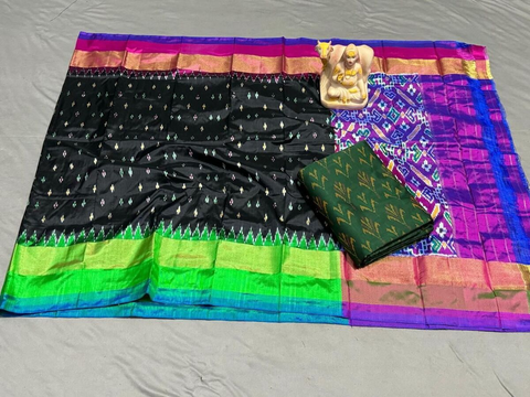 PSRGSDST4O14FSDD48- Ikat sico dupatta with  sico top