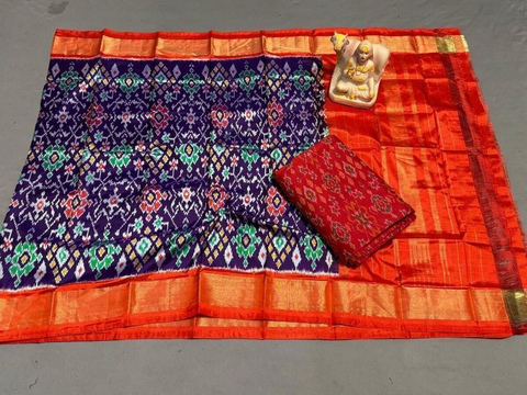 PSRGSDST4V05FFDC37- Ikat Silk dupatta with Ikat sico top