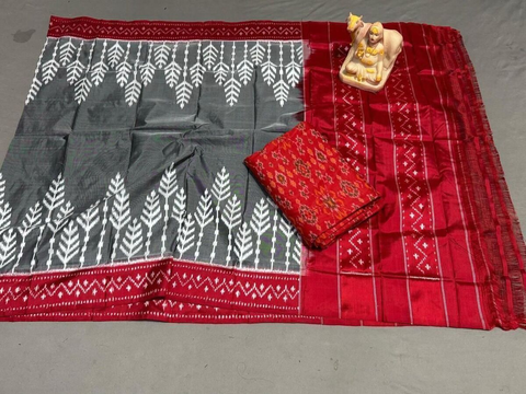 PSRGSDST4V05FFDC43- Ikat Silk dupatta with Ikat sico top