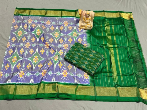 PSRGSDST4V05FFDC77- Ikat Silk dupatta with Ikat sico top