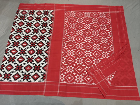 PGMRICTS4V11SBCC04- Double Ikat Teliya rumal cotton saree