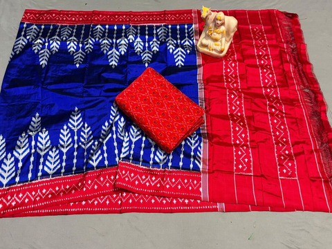 PSRGSDST4V10FFCD03- Ikat Silk dupatta with Ikat sico top