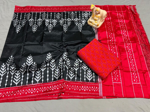 PSRGSDST4V10FFCD07- Ikat Silk dupatta with Ikat sico top