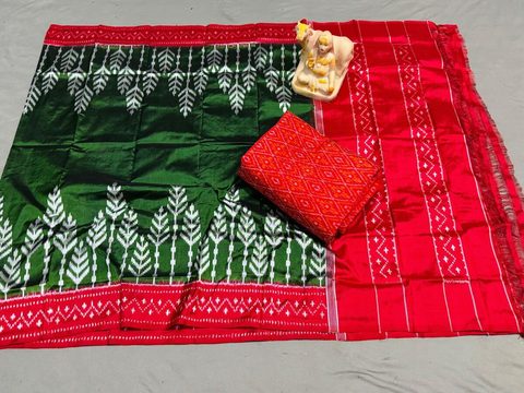 PSRGSDST4V10FFCD08- Ikat Silk dupatta with Ikat sico top