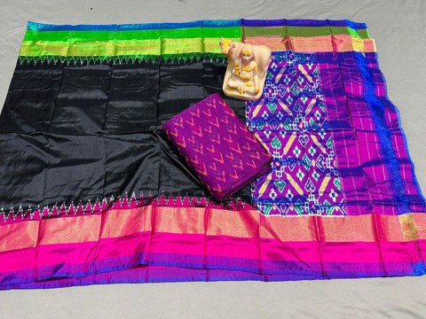 PSRGSDST4V10FFCD24- Ikat Silk dupatta with Ikat sico top