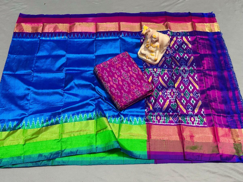 PSRGSDST4V10FFCD46- Ikat Silk dupatta with Ikat sico top