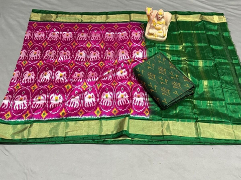 PSRGSDST4V10FFCD48- Ikat Silk dupatta with Ikat sico top