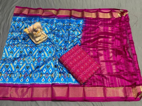 PSRGSDST4V10FFCD65- Ikat Silk dupatta with Ikat sico top