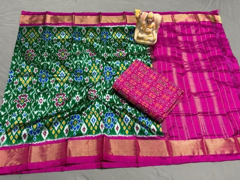 PSRGSDST4V10FFCD82- Ikat Silk dupatta with Ikat sico top