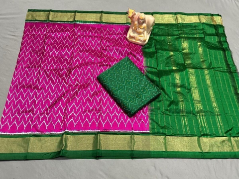 PSRGSDST4V10FFCD83- Ikat Silk dupatta with Ikat sico top