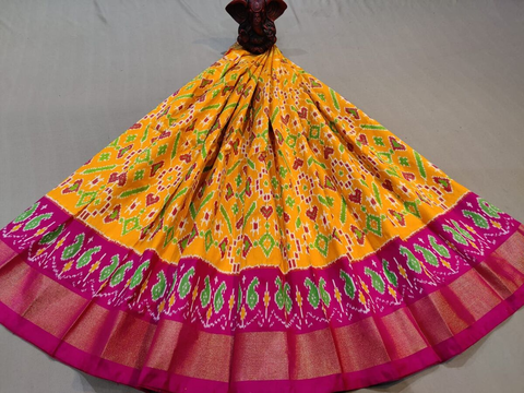 PGMRMSLG4V22EEDC01- Medium Size Ikat Silk Lehenga