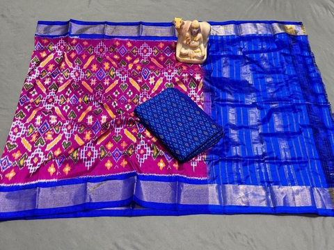 PSRGSDST4V28FFCD72- Ikat Silk dupatta with Ikat sico top