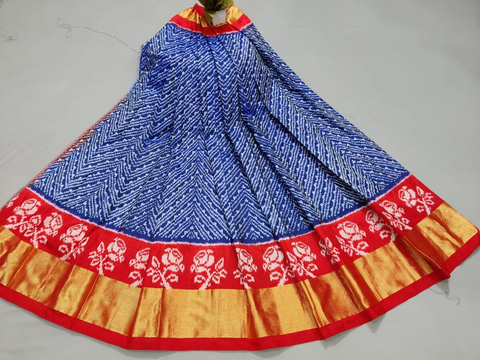 PSSIFSLG4D04SZCD39- Free Size Ikat Silk Lehenga