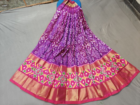 PGMRFSLG4D16SZCC18- Free Size Ikat Silk Lehenga