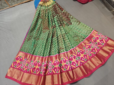 PGMRFSLG4D16SZCC21- Free Size Ikat Silk Lehenga