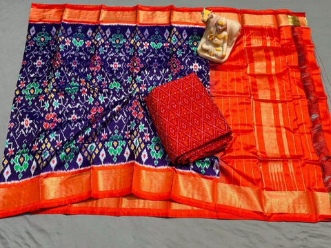 PSRGSDST4D14FFDC08- Ikat Silk dupatta with Ikat sico top