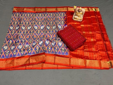 PSRGSDST4D14FFDC39- Ikat Silk dupatta with Ikat sico top