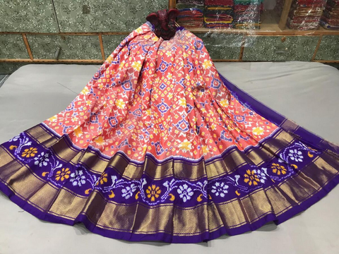 PGMRFSLG4D31SZDC01- Free Size Ikat Silk Lehenga