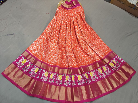 PGMRFSLG4D31SZDC28- Free Size Ikat Silk Lehenga