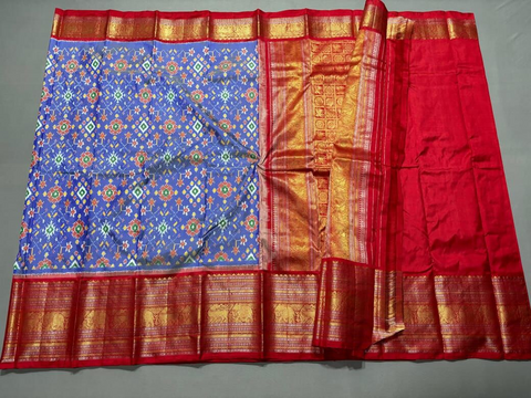 PSSIKBRS5J02FDDC02- Kanchi border Ikat silk saree