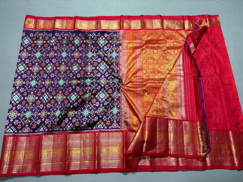 PSSIKBRS5J02FDDC05- Kanchi border Ikat silk saree