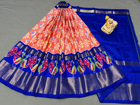 PSRGFSLG5J05SZCD04- Free Size Ikat Silk Lehenga