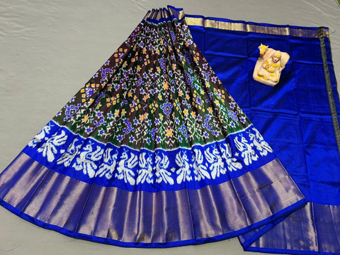 PSRGFSLG5J05SZCD05- Free Size Ikat Silk Lehenga