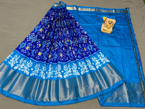 PSRGFSLG5J05SZCD16- Free Size Ikat Silk Lehenga