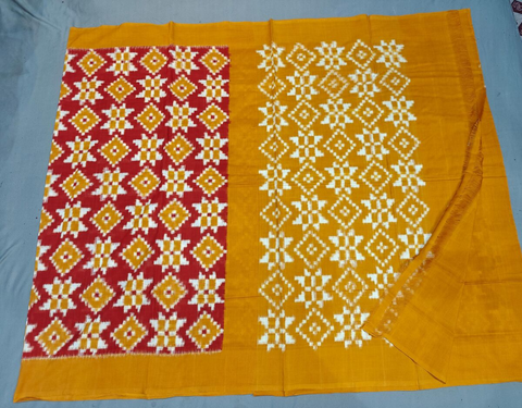 PGMRICTS4D09SBDC07- Double Ikat Teliya rumal cotton saree